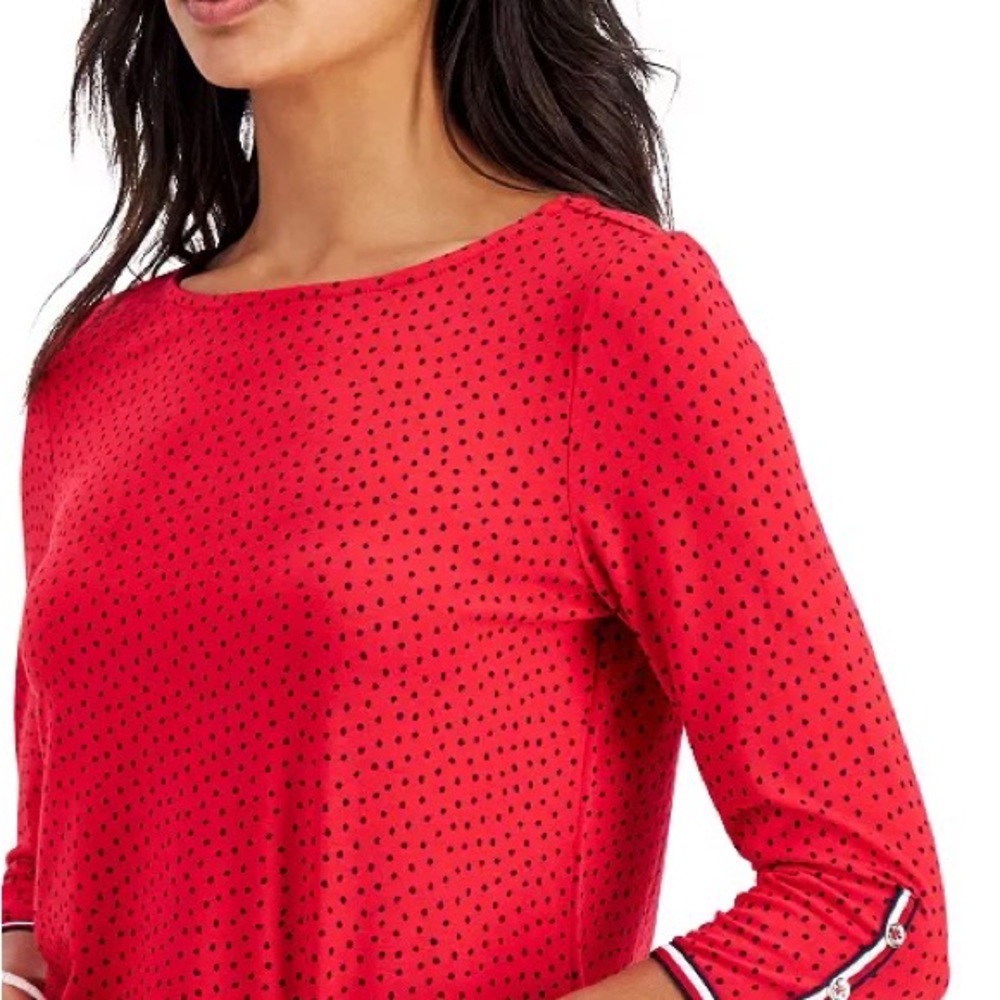 TOMMY HILFIGER DOT PRINT TOP - Picture 2 of 3